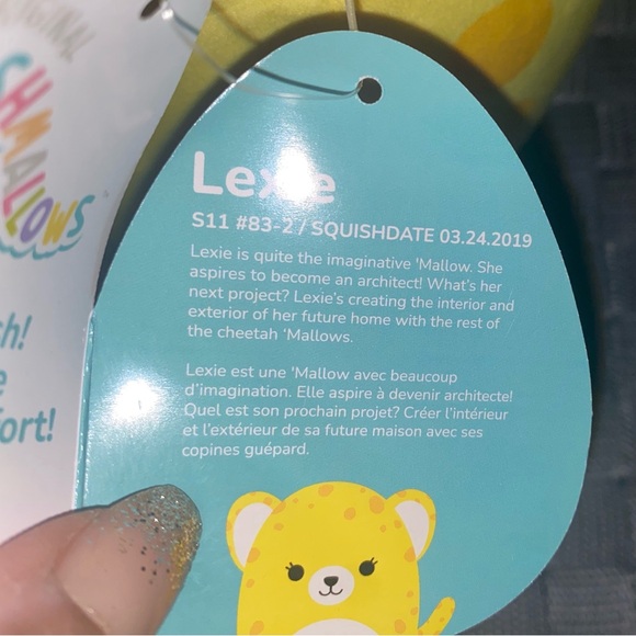 SQUISHMALLOWS LEXIE THE BRIGHT YELLOW CHEETAH PLUSH PILLOW TOY - Picture 5 of 5